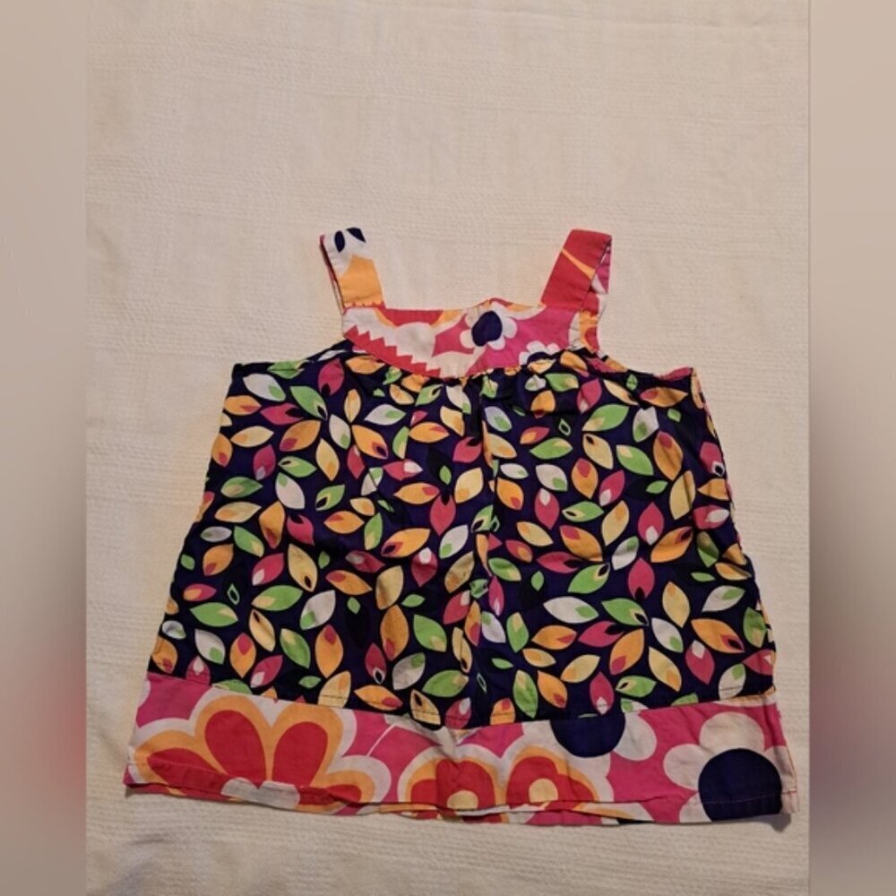 Hanna Andersson girls size 5 tank top floral design, vguc
